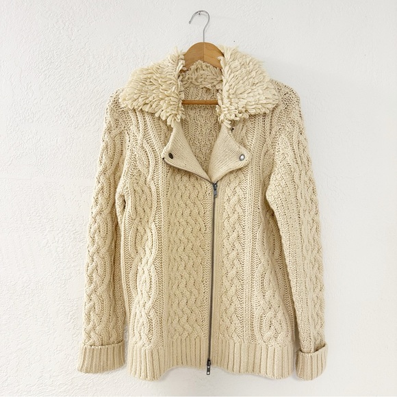 Anthropologie Moth Cozy Cream Cable Knit Sweater - Picture 4 of 15